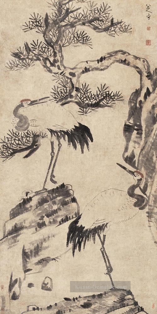 bada sharren kiefern und krane traditionellen chinesischen Ölgemälde
